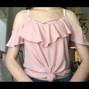 Blush Pink Ruffled Blouse
